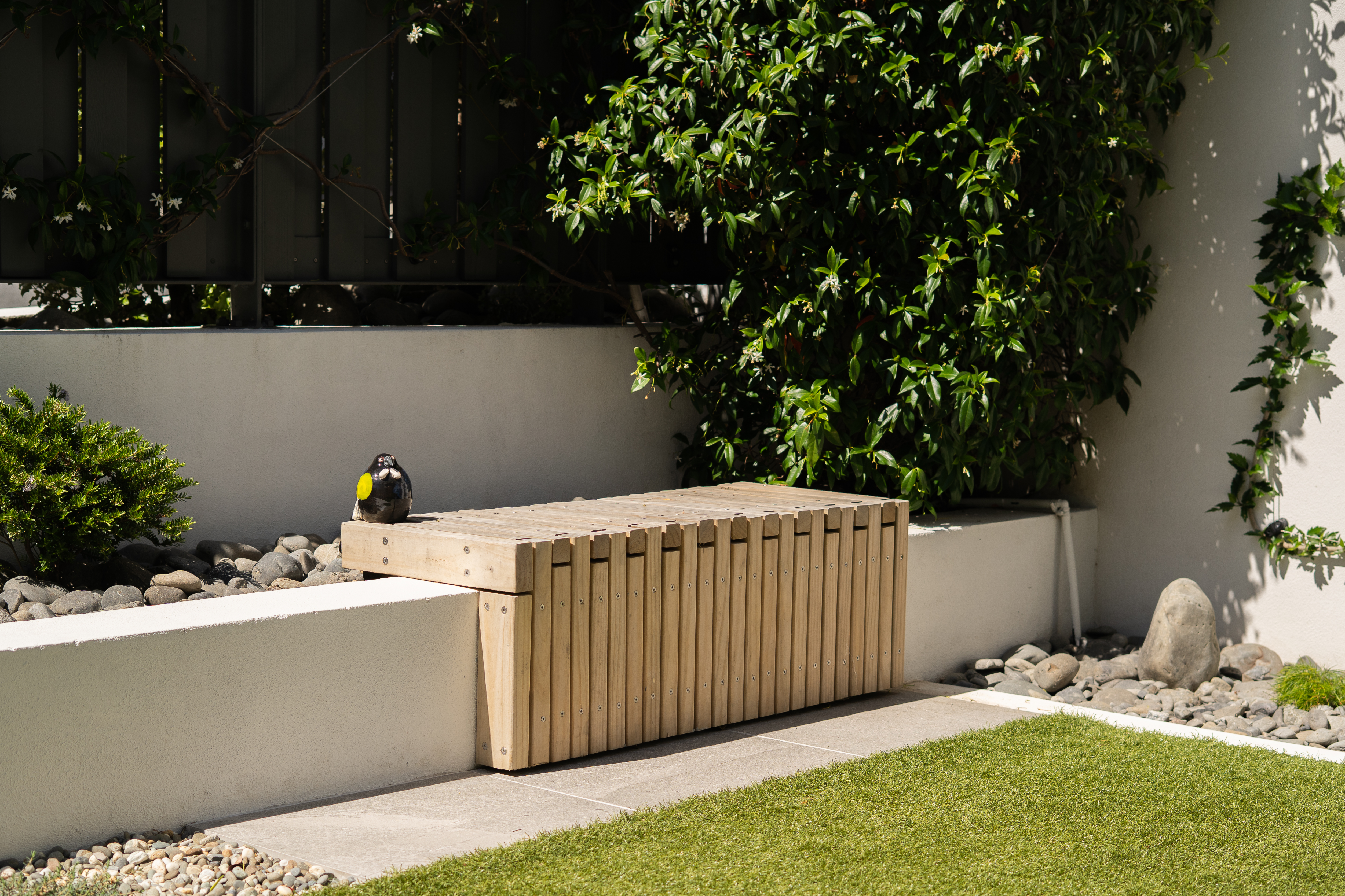 Wide view of the completed courtyard project.