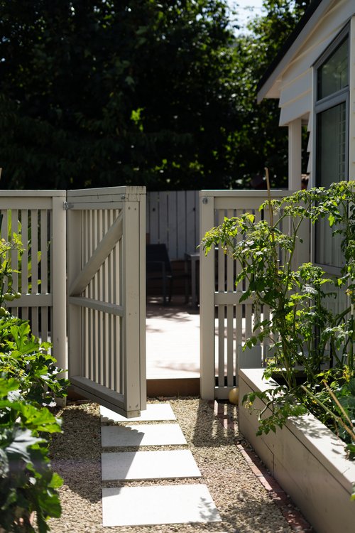 View from the deck looking out into the fragrant, low-maintenance garden.