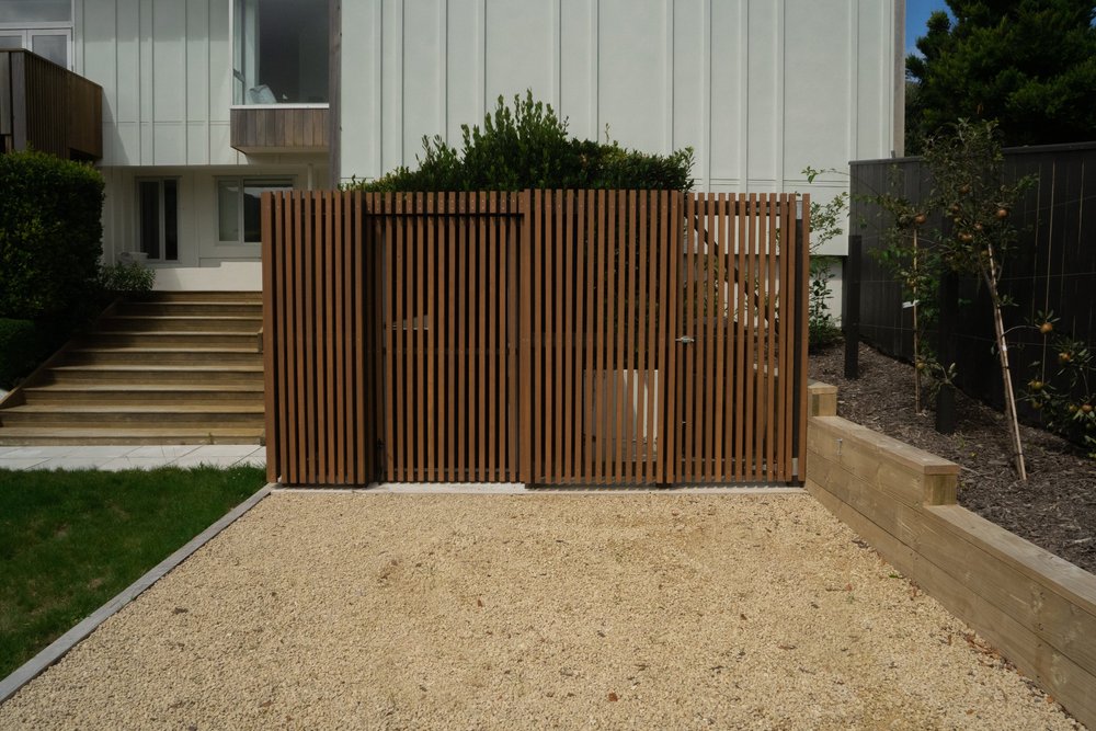 Modern cedar-clad garden shed